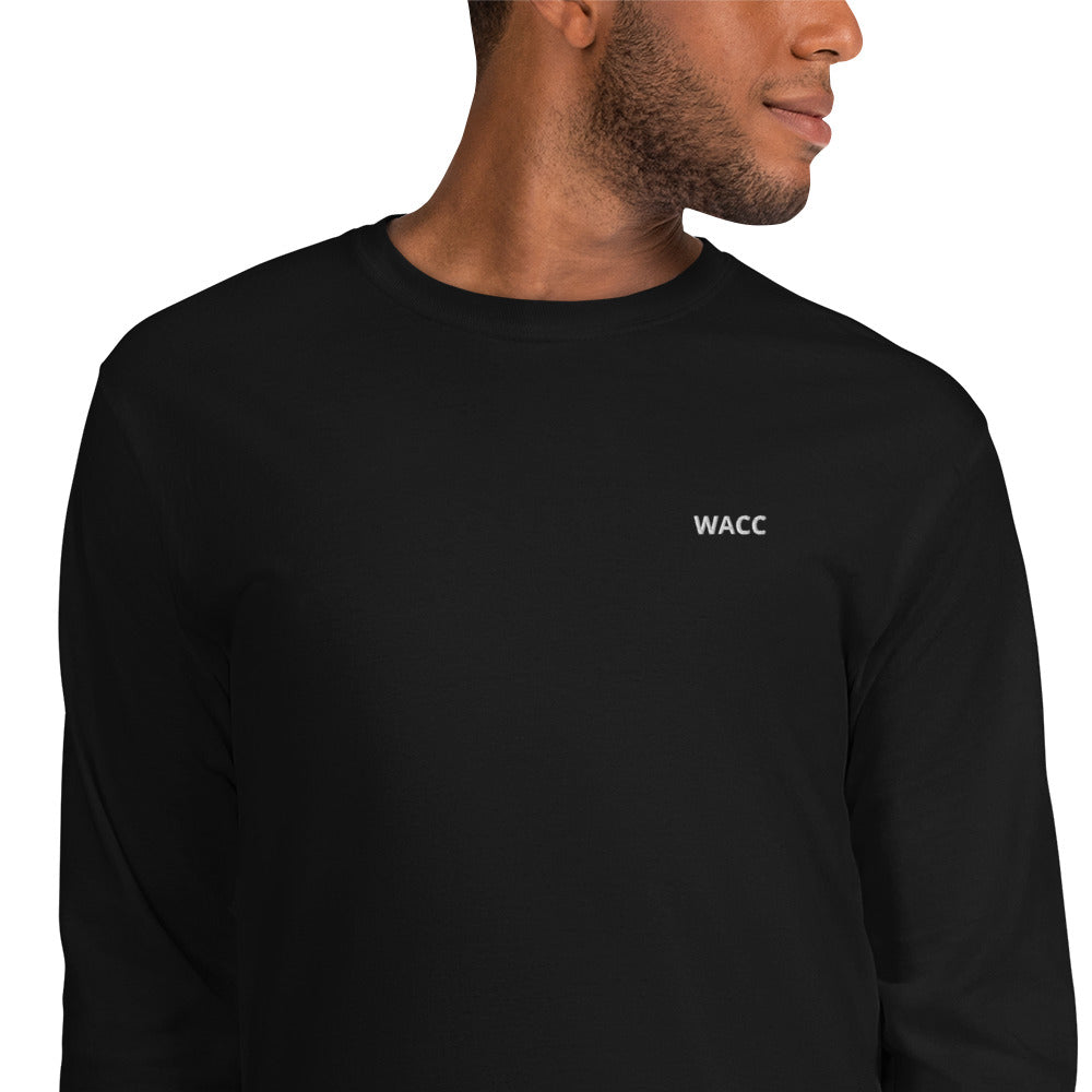 Schwarzes Unisex WACC Longsleeve für Finance-, Banking- und Consulting-Profis.