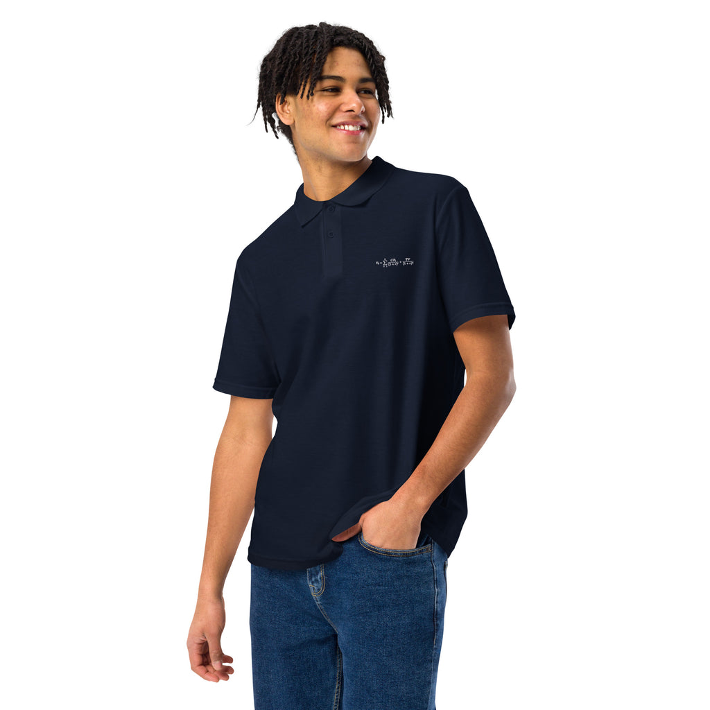 Unisex Polo Shirt in Navy mit gestickter Discounted Cash Flow Formel für Finance Professionals
