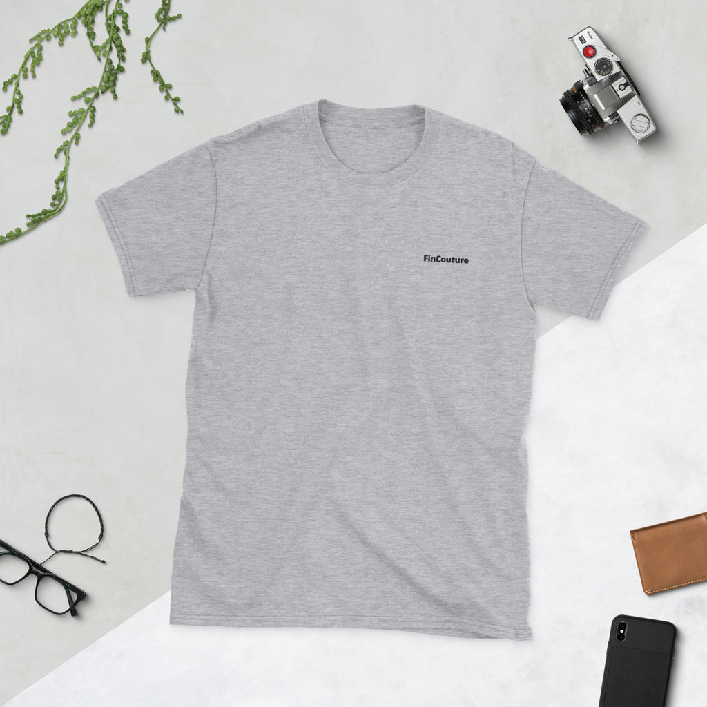 Helles Grau FinCouture Logo T‑Shirt als minimalistisches Finance Basic für Banking und Consulting