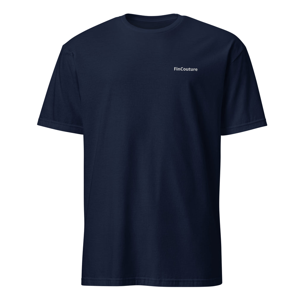 Navy FinCouture Logo T‑Shirt als minimalistisches Finance Basic für Banking und Consulting
